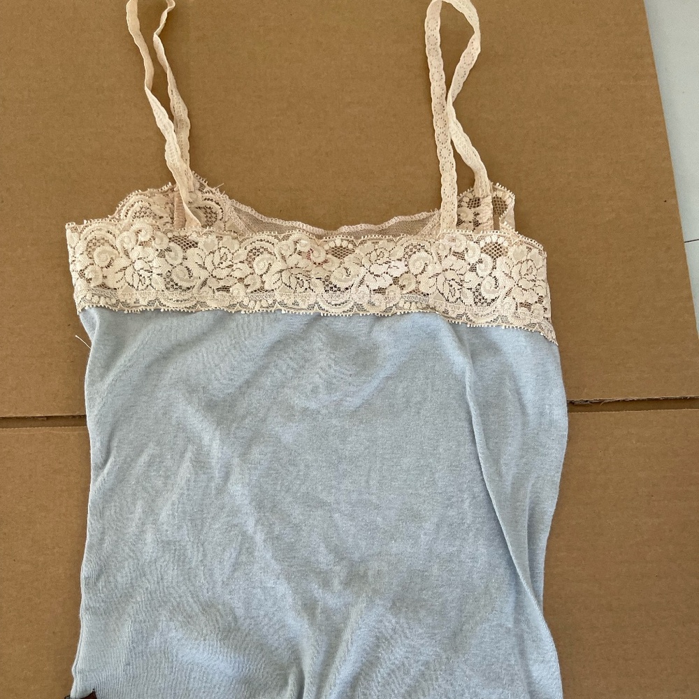 VINTAGE Hollister lace Cami Tank Top Strappy New rare cotton Y2K